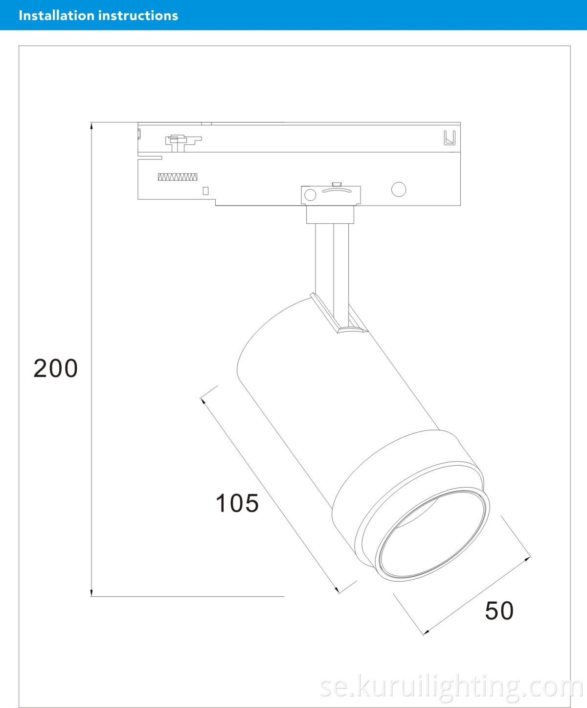 10W COB 3 -ledningar inomhus LED -spårljus